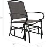 Amazon Basics Outdoor Patio Textilene Glider Chair - Set of 2, Black, 30.3"D x 24.21"W x 36.2"H