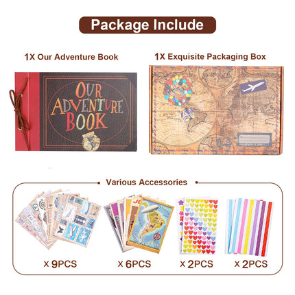 Our Adventure Book Scrapbook Retro Style Embossed Photo Album Travel Scrap Book
