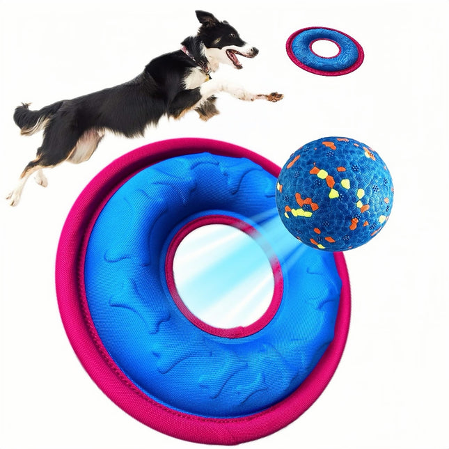 Flying Discs Dog Toy, Pet Interactive Training Fetch Toy Floating Water Soft Saucer Dog Medium/Large Breeds Great for Beach and Pool
