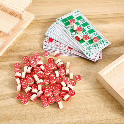 Kisangel Russian Bingos Chess Toy Educational Logical Game with 48 Cards 90 Pieces Portable Lightweight Bingo Set for Kids Family Hand-Eye Coordination Concentration Training