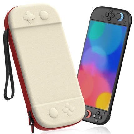 STARTRC GAMES Hard Carrying Case for Nintendo Switch 2, Travel Case Shell Pouch with 12 Games Cartridges, Protective Case for Switch 2 Console & Games Accessories White & Red