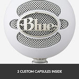 Logitech Blue Snowball iCE USB Microphone for PC, Mac, Gaming, Recording, Streaming, Podcasting, with Cardioid Condenser Mic Capsule, Adjustable Desktop Stand and USB cable, Plug 'n Play – Off White