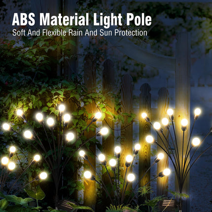 FRSTONA Outdoor 4 Pack Solar Firefly Lights Decorative 10 LED Big Bulb Waterproof Wind Swaying for Yard Lawn Pathway Flower Decor