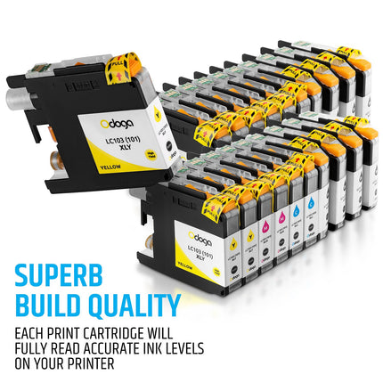 Odoga 20 Pack LC103XL LC103 LC101 Ink Cartridge, High Yield Combo Pack Replacement for for Brother MFC-J450DW J470DW J475DW J870DW J4510DW J6920DW J4710DW [8 Black, 4 Cyan, 4 Magenta, 4 Yellow]