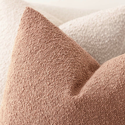 Foindtower 20x20" Pack of 2 Textured Boucle Accent Solid Cozy Decorative Couch Cushion Case, Dusty Orange Hazel X0048OPRZN