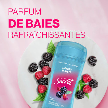 Secret Clear Gel Antiperspirant and Deodorant, Berry Scent, 73 grams