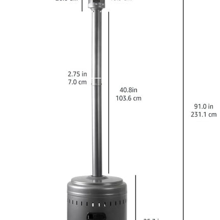 Amazon Basics Slate Gray Commercial Patio Heater, Gray