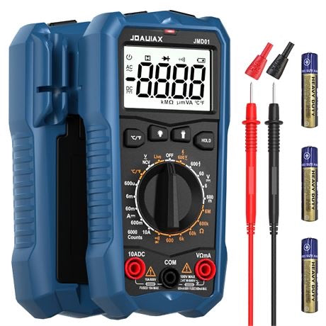 JDAUIAX 6000 Count AC/DC Volt & DC Current Digital Multimeter Tester