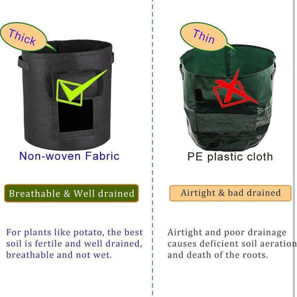 3 Pack 7 Gallon Grow Bags, Breathable Nonwoven Fabric Pots, Potato Grow Bag with Handles,Heavy Duty Thickened Vegetable/Flower/Plant Grow Bags(3 Color)