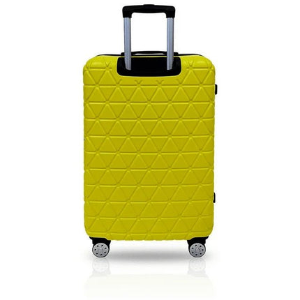 TUCCI ITALY TESSERE 3 PIECE FASHION SPINNER WHEEL LUGGAGE SUITCASE SET - YELLOW (20"/24"/28")