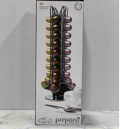 Espresso Carousel For 50 Capsules Spins 360degrees (Black)