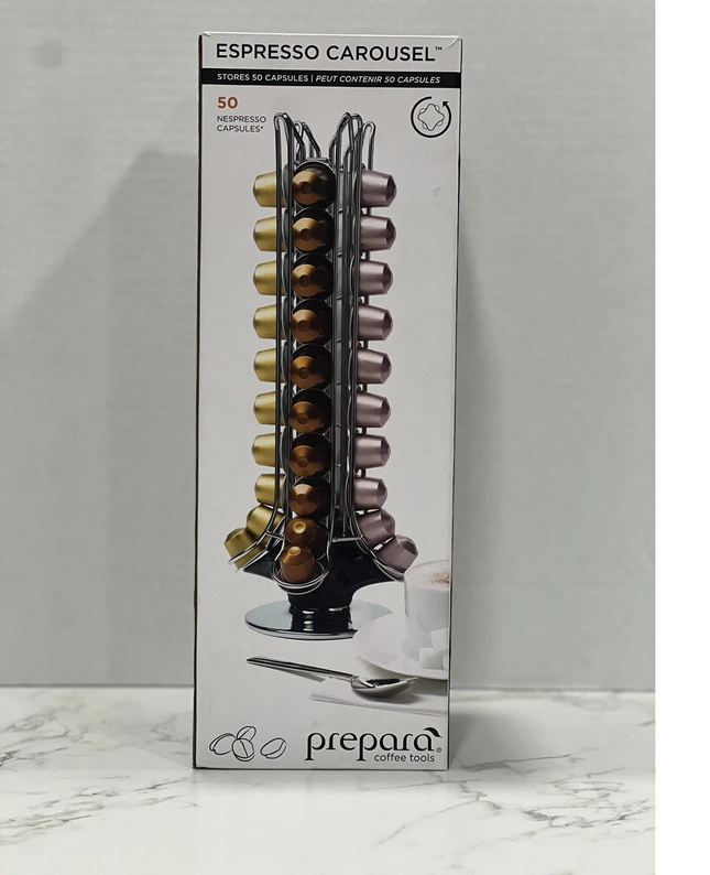 Espresso Carousel For 50 Capsules Spins 360degrees (Black)