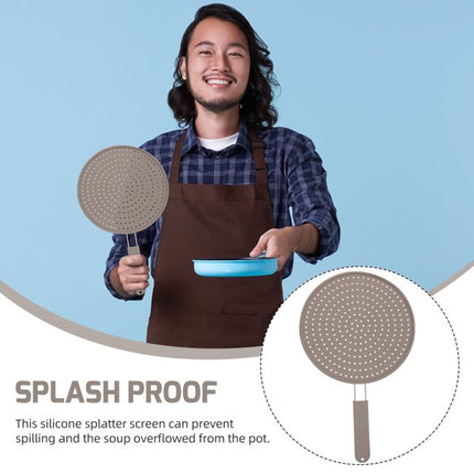 Silicone Splatter Screen Practical Pan Cover Heat Resistant Oil Splash-proof Guard