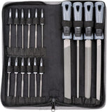 Amazon Basics File Set with Carry Case - T12 Drop Forged Alloy Steel - Includes 4-Piece Large Files and 12-Piece Needle Files