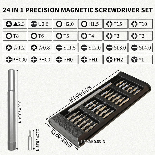24 in 1 Precision Small Mini Tiny Magnetic Screwdriver Set, 2025A Style