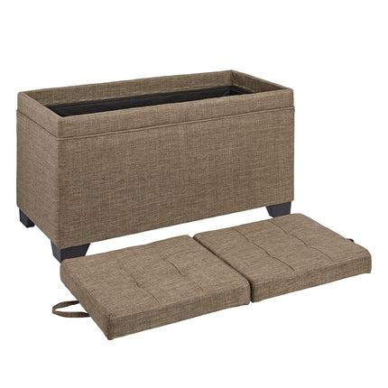 FIRST HILL 3-Piece Rectangular Storage Ottoman Fabric Bench Set, Brownness SJ7625SE NEW OPEN BOX