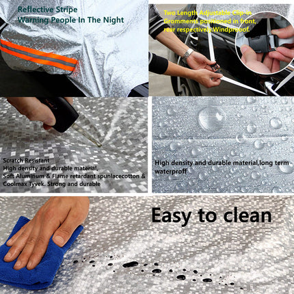 Kadooria 185"-197" Safe View Half Car Cover Top Waterproof/Windproof/Dustproof/Windshield Cover SUV YL)
