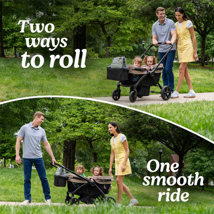 Graco Ready2Roll Stroller Wagon - All-Terrain Stroller Wagon for 2 Kids, Compact Folding Wagon, Accepts Infant Car Seats