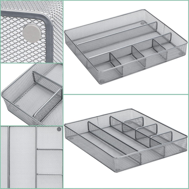 Annova Desk Drawer Organizer/Storage Tray (Silver)