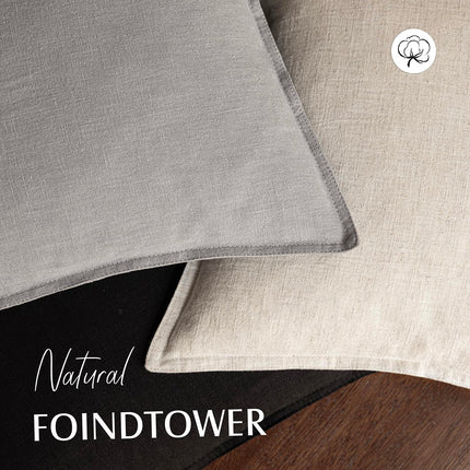 Foindtower 16 x 16" Pack of 2 Linen Soild Throw Soft Accent Cushion Case for Chair Couch Sofa, Light Rustic Gray X00490V3GD