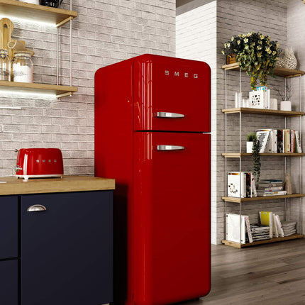 Smeg 50's Retro Style 2-Slice Toaster, 6 Browning Levels, Toast 1 Side, Reheat or Defrost, Removable Stainless Steel Crumb Tray, Red, TSF01RDUS