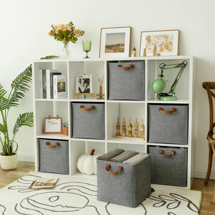 GRANNY SAYS Cube Storage Bins, Pack of 4 Fabric Storage Cubes with Metal Frame, Cube Storage Organizers with Handles, Collapsible Square Storage Boxes for Shelves, Cube de Rangement 30 x 30 x 30 cm