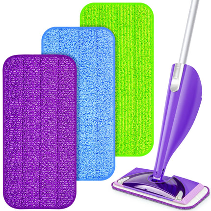 3 Pack Reusable Mop Pads for Swiffer WetJet, Wet Pads Refill Microfiber Mop Pads Refills Washable Mop Refill Pads Wet Dry Mop Replacement Heads for Hardwood Floor Cleaning