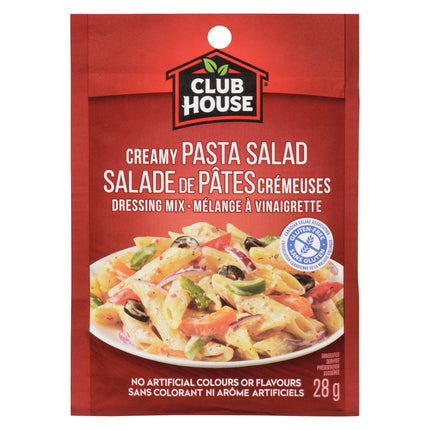 Club House Creamy Pasta Salad Dressing Mix, No Artificial Colours or Flavours, No MSG Added, Gluten-Free, Blend of Spices and Seasonings for the Perfect Homemade Salad, 28g