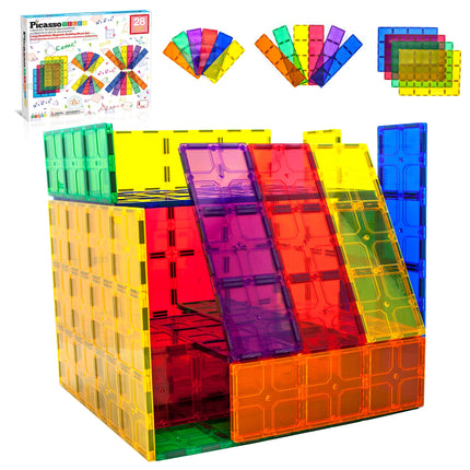 28pc PicassoTiles Jumbo Magnetic Building Blocks Set - 12"x9" and 3" Tiles, STEM Educational Toy
