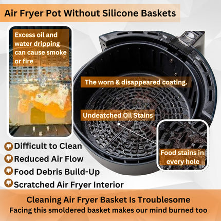 PERFECT GLAMOUR 4PCS Reusable Air Fryer Liners Silicone - 6.5, 7.5, 8.5 inches Non-Stick Silicone Air Fryer Pots - Eco-Friendly & Food Grade Air Fryer Accessories - Replacement for Disposable Parchment Paper Liner