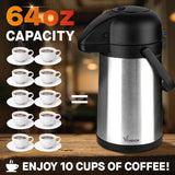 Vondior 64 Oz Airpot Coffee Dispenser with Pump, Insulated Thermal Coffee Carafe