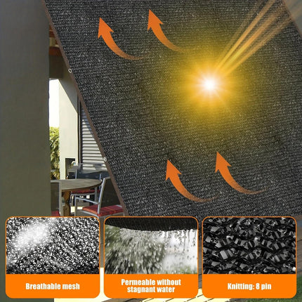MEIYUETAOSI Outdoor 9.84x9.84ft Mesh 80% Black Tarp Sun Shade Cloth with Grommets for Pergola, Greenhouse Plants, Flower, Chicken Coop Porch, BLACK