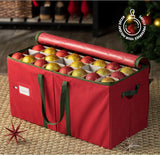 Large Christmas Ornament Storage Box with Dual Zipper Closure 25.5 x 12.7 x 13.5 inches