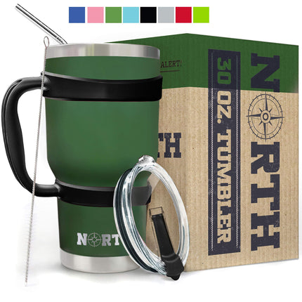 North 30oz Hot or Cold Stainless Steel Vacuum Insulated 5-Piece Tumbler Set Travel Mug