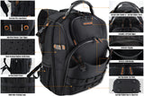 66-Pockets Tool Bag, Heavy-Duty Jobsite back pack for electricians, construction, men