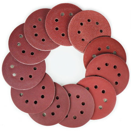 LotFancy Sanding Disc, 5 Inch 8 Hole, 110PCS - 40 60 80 100 120 180 240 320 400 800 1000 Grit Assorted Sand Paper, Hook and Loop Sandpaper, Random Orbital Sander Pads