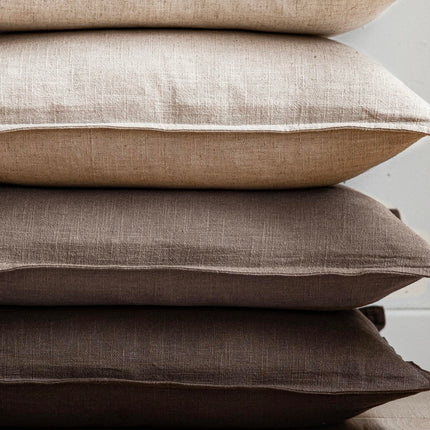 Foindtower 12x20" Pack of 2 Linen Soild Throw Accent Lumbar Cushion Case Boho Farmhouse Pillowcase for Chair Couch Sofar, Light Coffee X004GUDY81