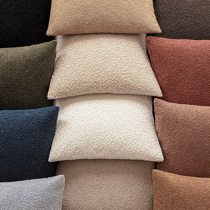 Foindtower 12x20" Pack of 2 Textured Boucle Throw Accent Solid Lumbar Cozy Pillow Case for Chair Sofa, Light Taupe X0048OVV8P