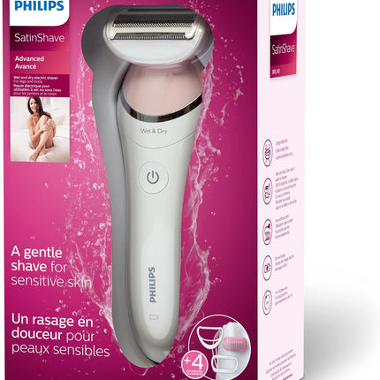 (New Open)Philips SatinShave Advanced Cordless Women's Electric Shaver, BRL140/51