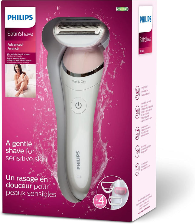 (New Open)Philips SatinShave Advanced Cordless Women's Electric Shaver, BRL140/51