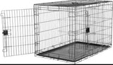 NEW, AMAZONBASIC 48" Foldable Double Door Metal Dog Crate