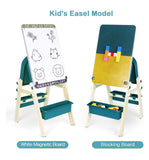 Children's Activity Play Tables with Easel, Storage, and Chair, 8-in-1 Multi-Building Block Table Desk for Toddlers that Transforms into a Board