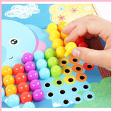 NUKied Mosaic Plug-in Game 3D with Gears, Mushroom Nails Puzzle Toy, Coloured Pegboard Game, Early Educational Plug-in Game for 2 3 4 5 Children, Puzzle Toy for Boys Girls Children (Pack of 180)