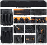 66-Pockets Tool Bag, Heavy-Duty Jobsite back pack for electricians, construction, men