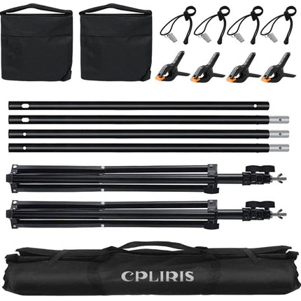 Backdrop Stand for Parties, 6.5x10ft Photo Background Support Banner Stand with 4 Spring Clamps, 2 Sandbag, 4 Backdrop Holder Clip for Parties, Baby Shower, Birthday