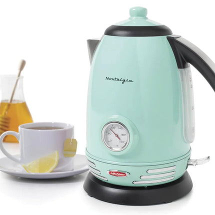 Nostalgia RWK150AQ Retro Stainless Steel Electric Water Kettle 1.7 L Aqua