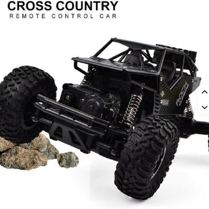 ROVER Remote Control Rock Crawler Truck – 4WD RC Off-Road Vehicle with Shock Absorbers, Big Wheels, and Rechargeable Battery