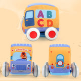 Car Toys Gifts for Toddlers, Kids Pull-Back Vehicle Set - Soft Baby Toy Set with 4 Cars and Trucks