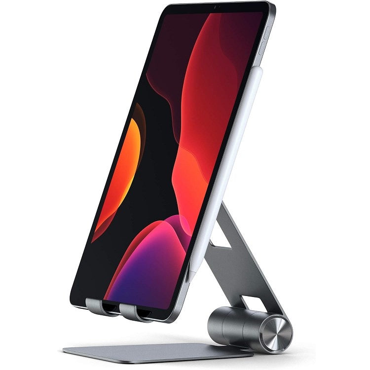Satechi R1 Multi-Angle Foldable Tablet Stand - Compatible with iPad Pro M2/ M1, iPad Air M1, iPad Mini, iPhones 15/14/13/12 and More (Space Gray)