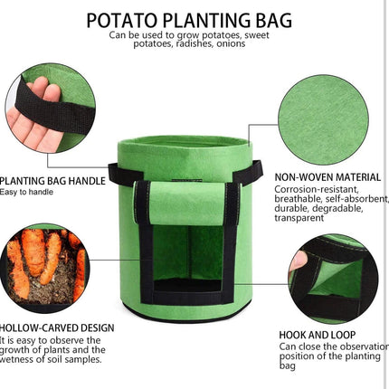 3 Pack 7 Gallon Grow Bags, Breathable Nonwoven Fabric Pots, Potato Grow Bag with Handles,Heavy Duty Thickened Vegetable/Flower/Plant Grow Bags(3 Color)